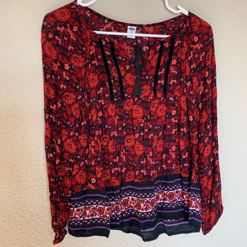 Red Flowy OLD NAVY Shirt